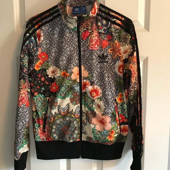 adidas patterned track jacket